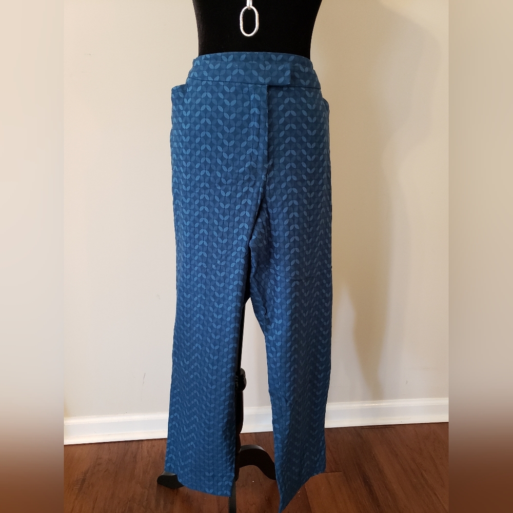 Blue Patterned Womens Pant By Lane Bryant